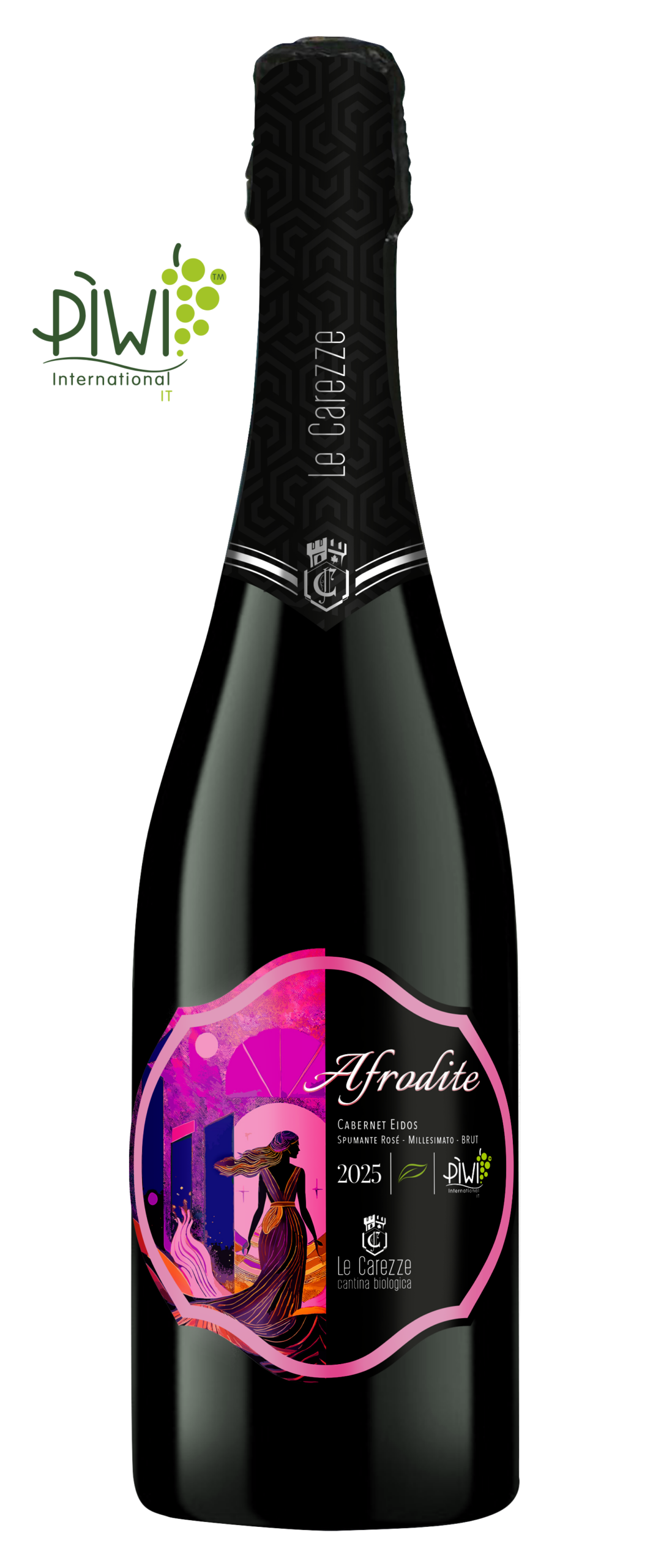 Bottle Afrodite - Rosé Sparkling wine - Cabernet Eidos - Metodo Charmant Brute - Millesimato - Organic